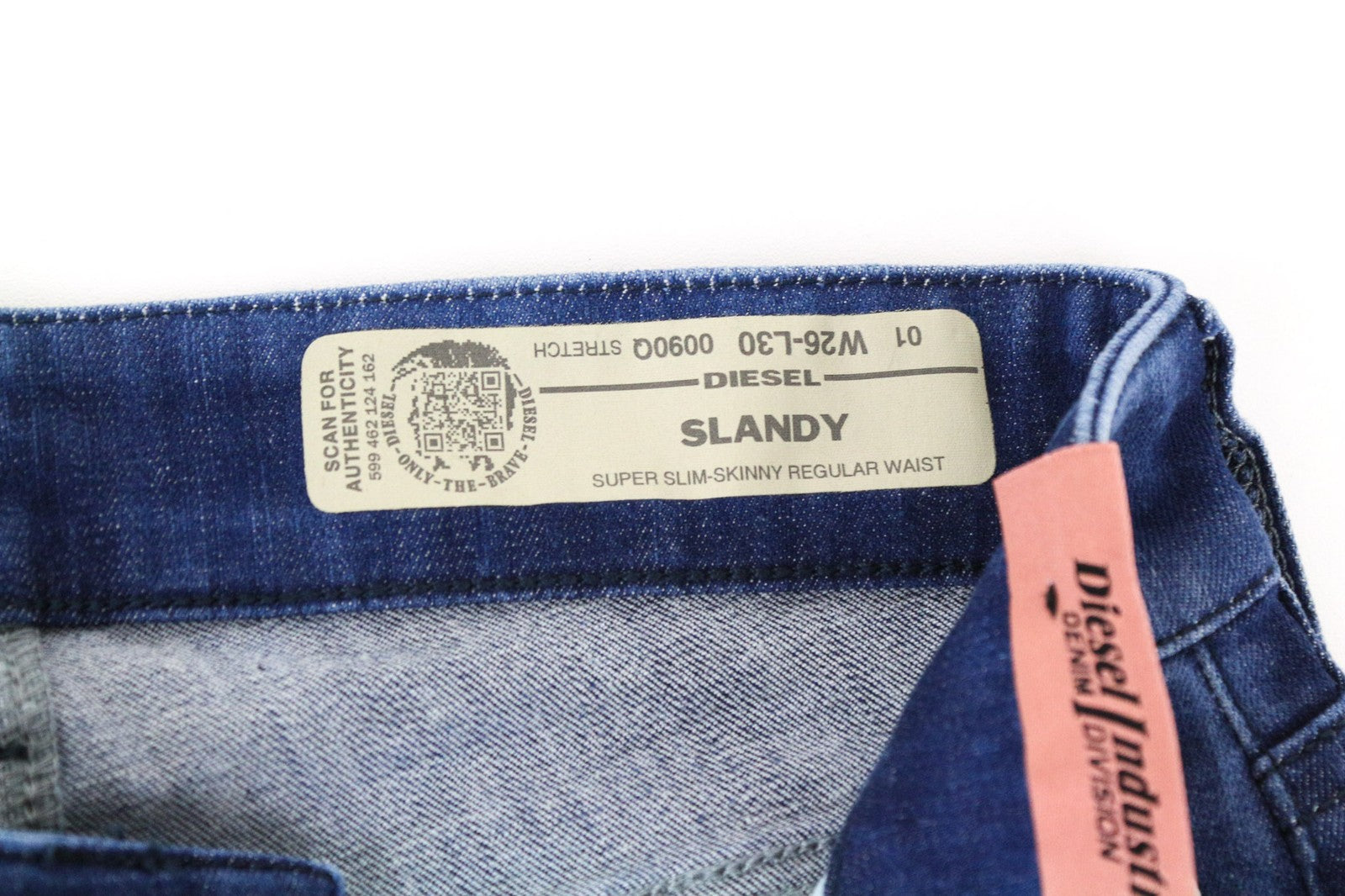 DIESEL Slandy 0090Q Women Jeans W26/L30 Super Slim Skinny Cotton Stretch Blue