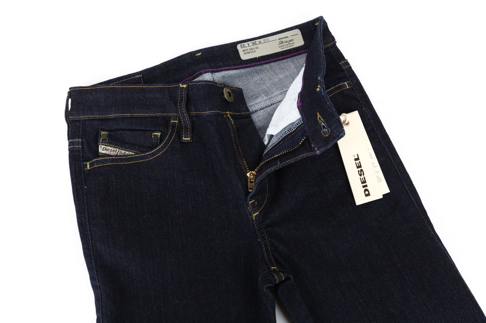 DIESEL Skinzee 0813C Women Jeans W26/L32 Super Slim Skinny Cotton Stretch Blue