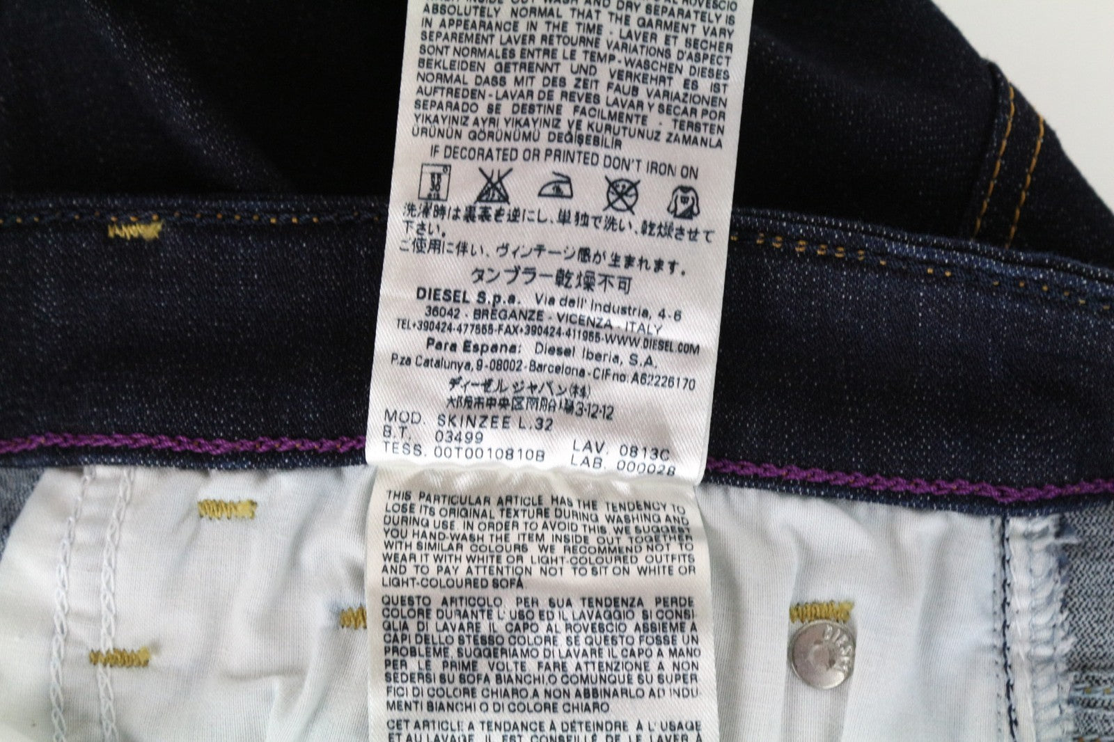 DIESEL Skinzee 0813C Women Jeans W26/L32 Super Slim Skinny Cotton Stretch Blue
