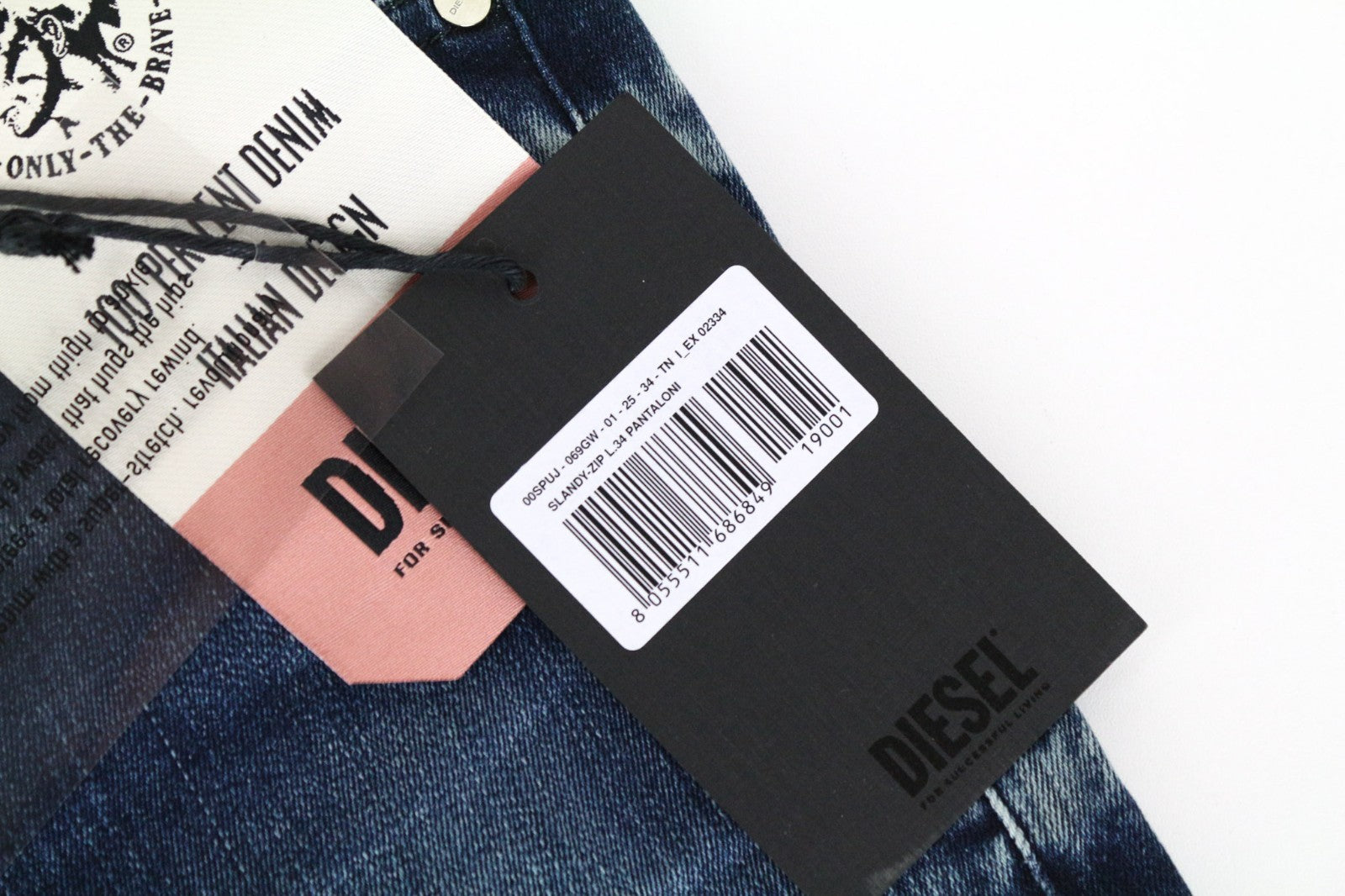DIESEL Slandy-Zip 069GW Women Jeans W25/L34 Super Skinny Fit Blue Stretch Blue