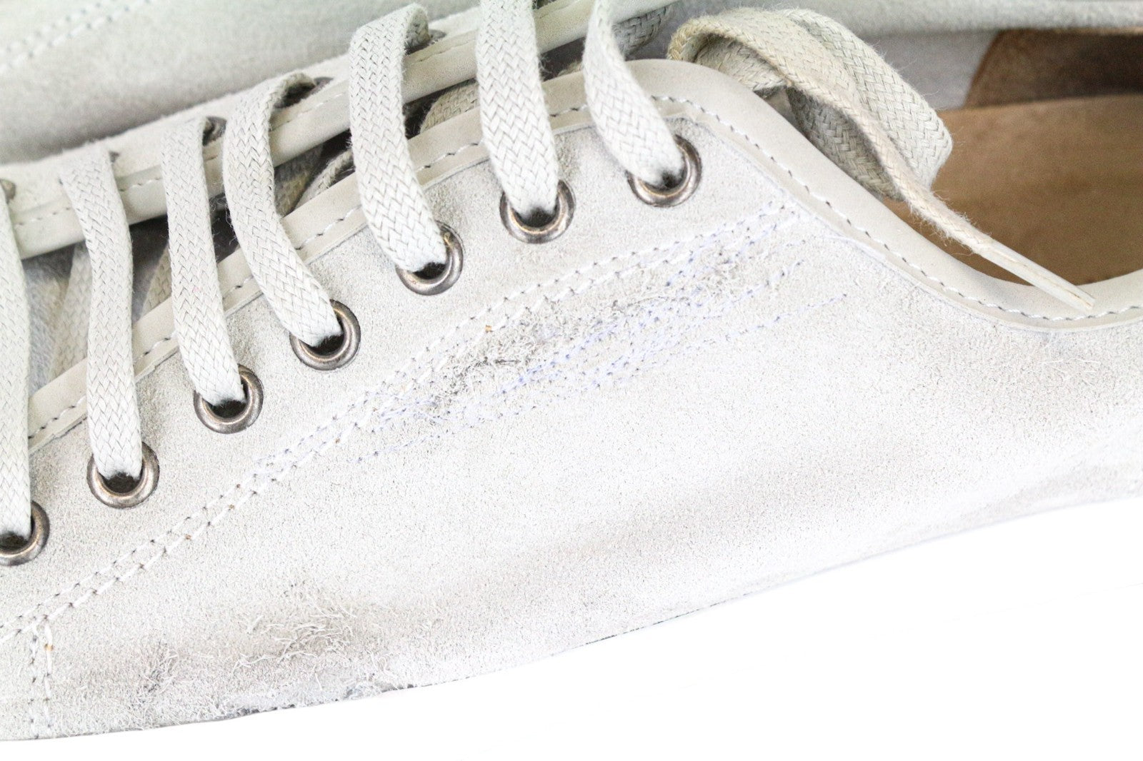 SUITSUPPLY Men Trainers EU41 Grey Beige Laced Suede Low-Top Casual Sneakers
