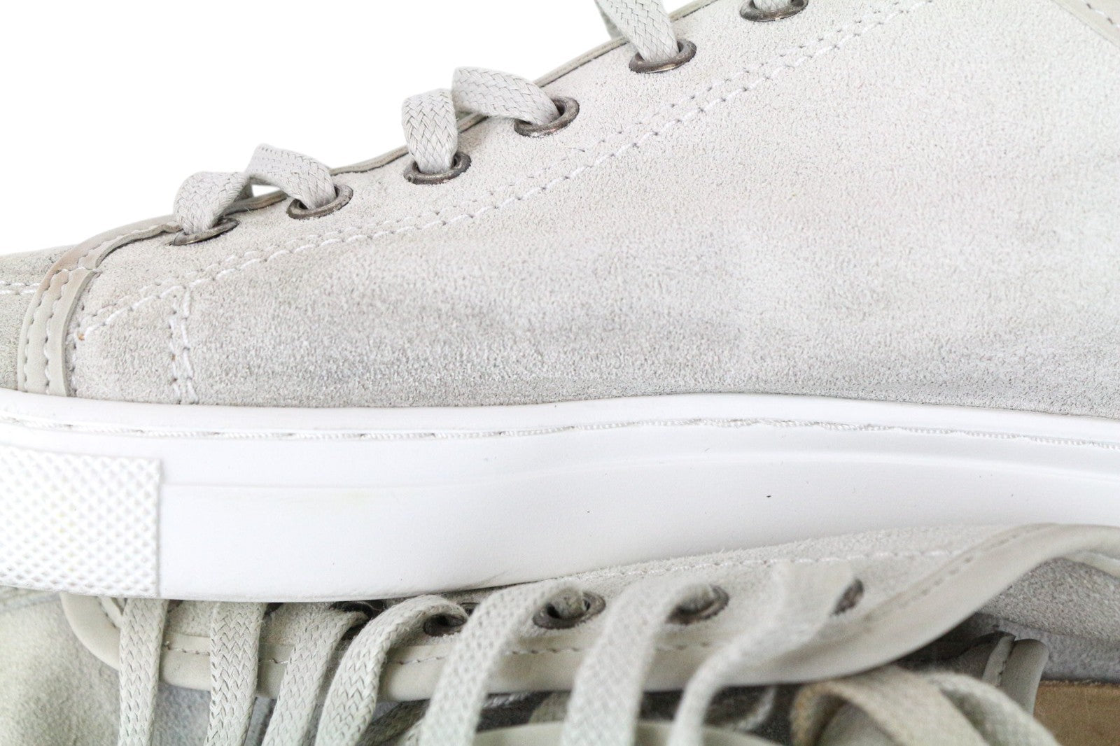 SUITSUPPLY Men Trainers EU41 Grey Beige Laced Suede Low-Top Casual Sneakers