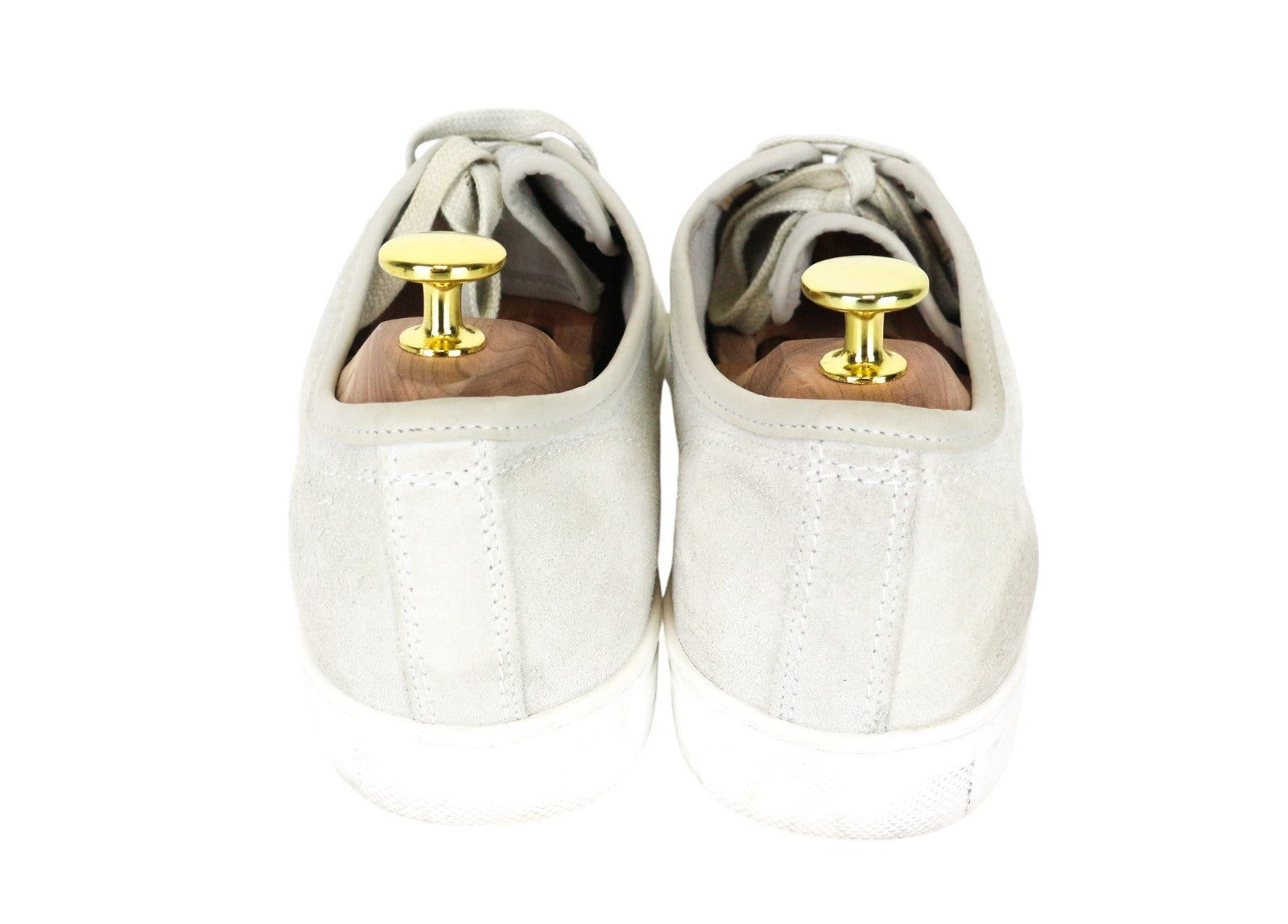 SUITSUPPLY Men Trainers EU41 Grey Beige Laced Suede Low-Top Casual Sneakers