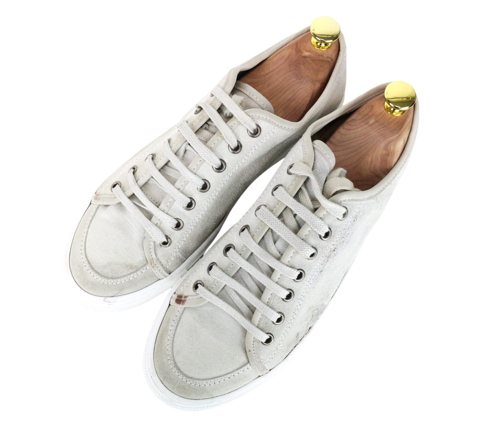 SUITSUPPLY Men Trainers EU41 Grey Beige Laced Suede Low-Top Casual Sneakers