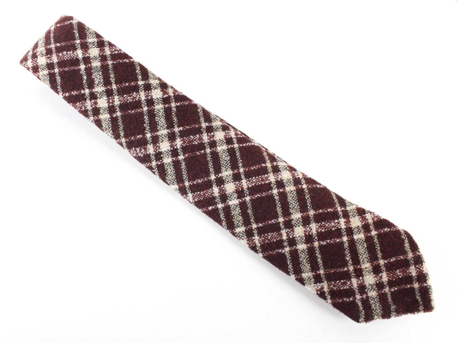 SUITSUPPLY Men Tie ~150 x 8 cm Purple Wool Mix Pointed-End Check Pattern Formal