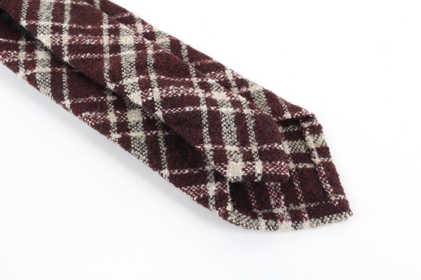 SUITSUPPLY Men Tie ~150 x 8 cm Purple Wool Mix Pointed-End Check Pattern Formal
