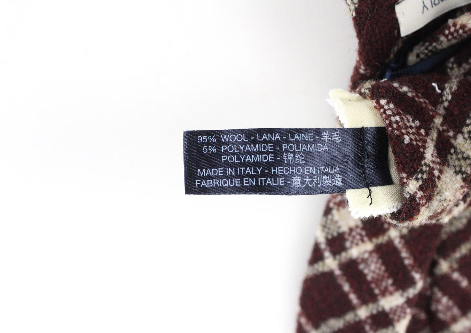 SUITSUPPLY Men Tie ~150 x 8 cm Purple Wool Mix Pointed-End Check Pattern Formal