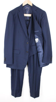 SUITSUPPLY Sienna Men Suit UK46R Lined Formal Blue Wool Super 130's 3 Piece