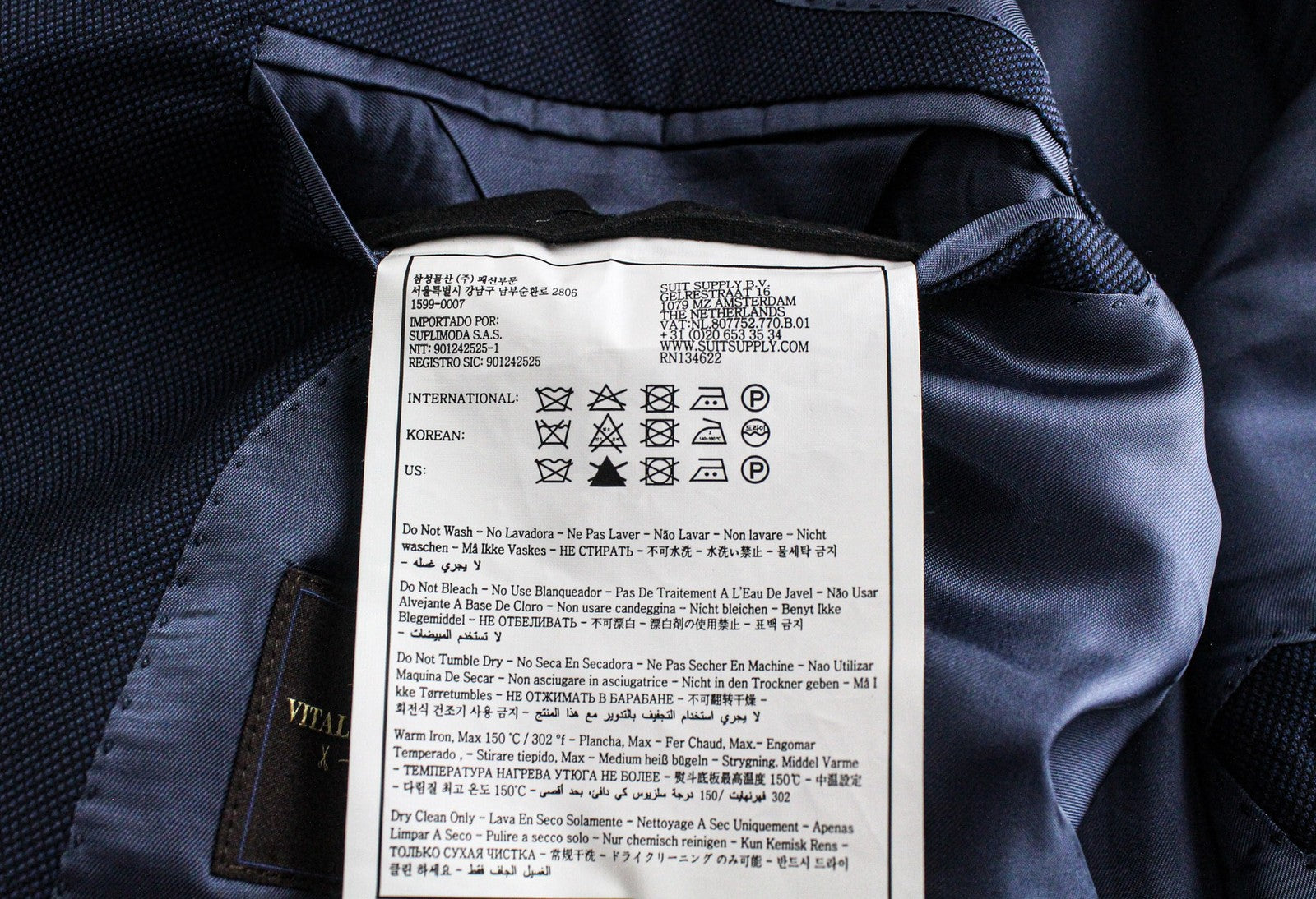 SUITSUPPLY Sienna Men Suit UK46R Lined Formal Blue Wool Super 130's 3 Piece