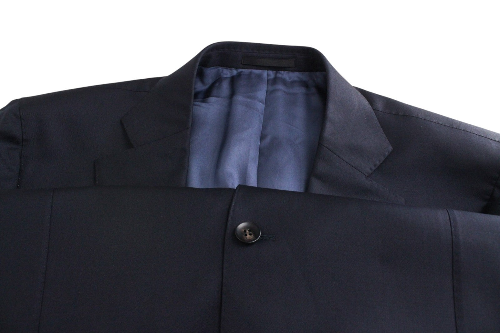 SUITSUPPLY La Spalla Men Suit UK50L Classic Lined Dark Blue Pure Wool 3 Piece