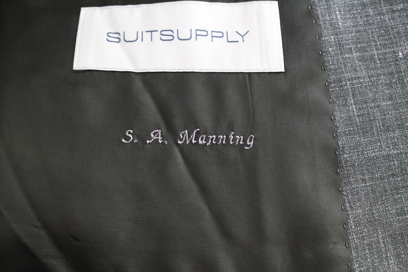 SUITSUPPLY La Spalla Men Suit UK46R Single-Breasted Green Wool Silk Linen 3PC