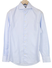 SUITSUPPLY Men Shirt 37/14 1/2 Extra Slim Blue Pure Cotton Striped Button-Up
