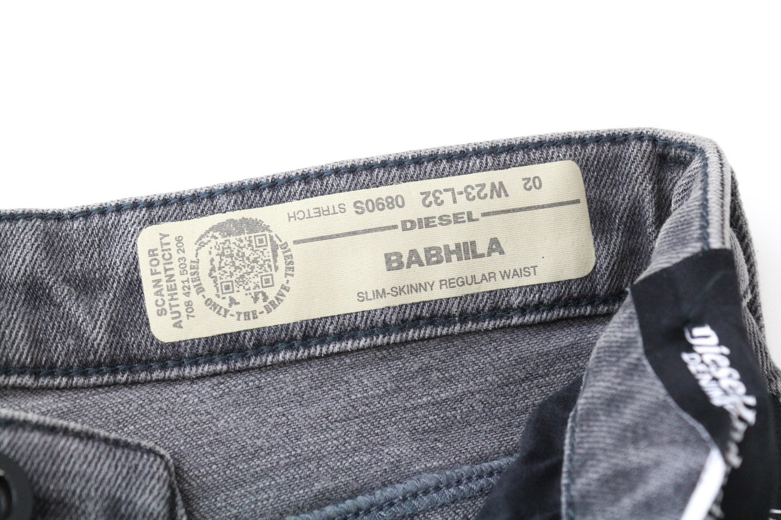 DIESEL Babhila 0890S Women Jeans W23/L32 Girls Slim-Skinny Grey Cotton Stretch