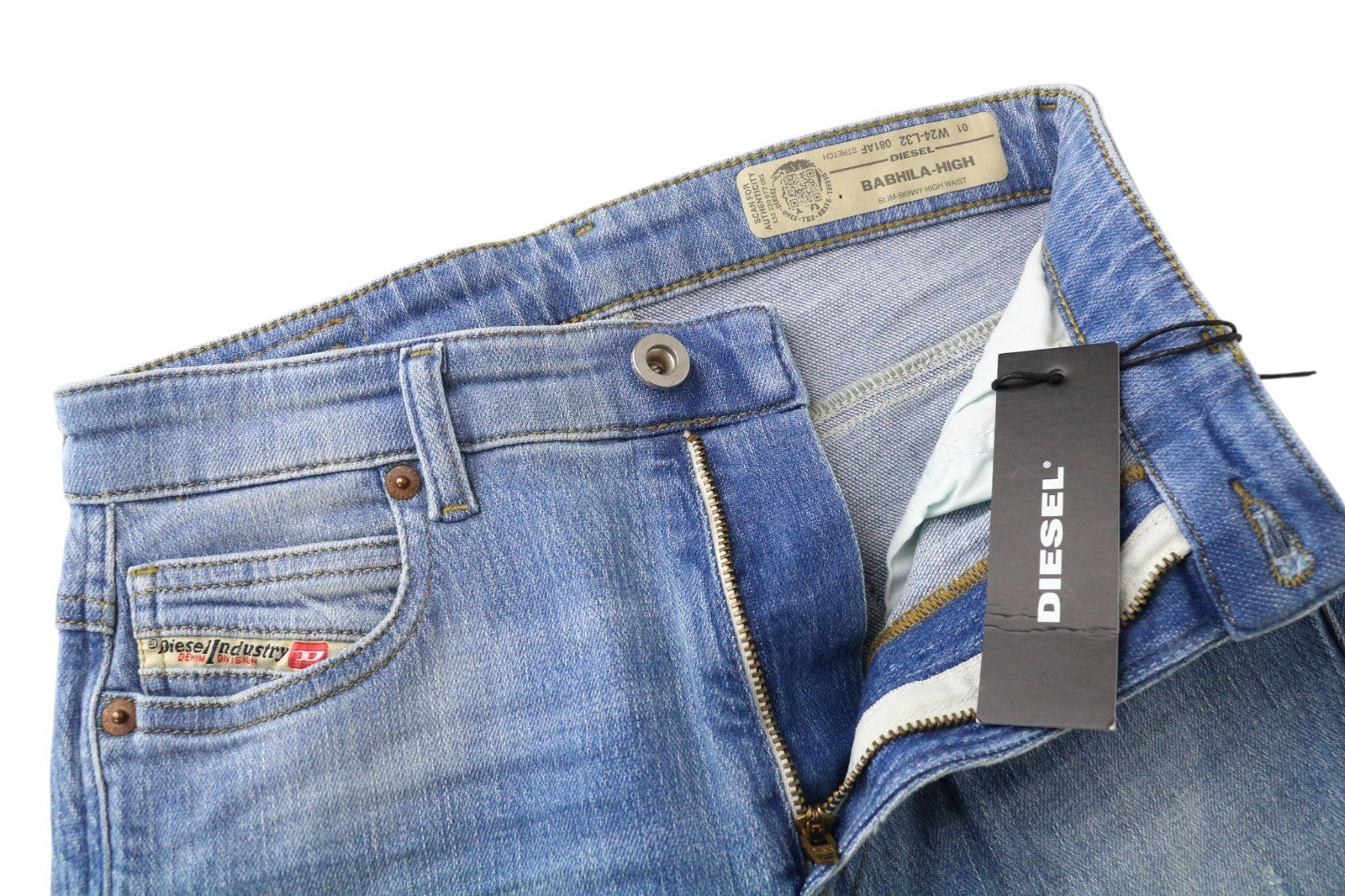 DIESEL Babhila-High 081AF Women Jeans W24/L32 Girls Slim-Skinny Blue Stretch