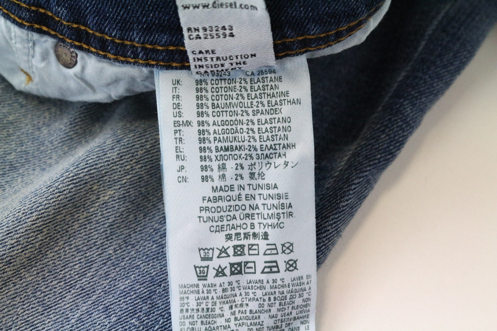 DIESEL Tepphar-X 0870H Men Jeans W26/L32 Boys Carrot Fit Blue Stretch Aged Look