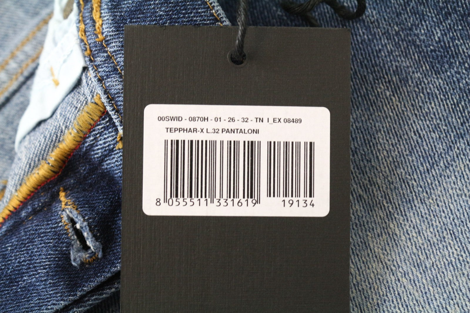 DIESEL Tepphar-X 0870H Men Jeans W26/L32 Boys Carrot Fit Blue Stretch Aged Look