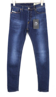 DIESEL Tepphar-X 083AT Men Jeans W26/L32 Boys Slim-Carrot Fit Blue Stain Look