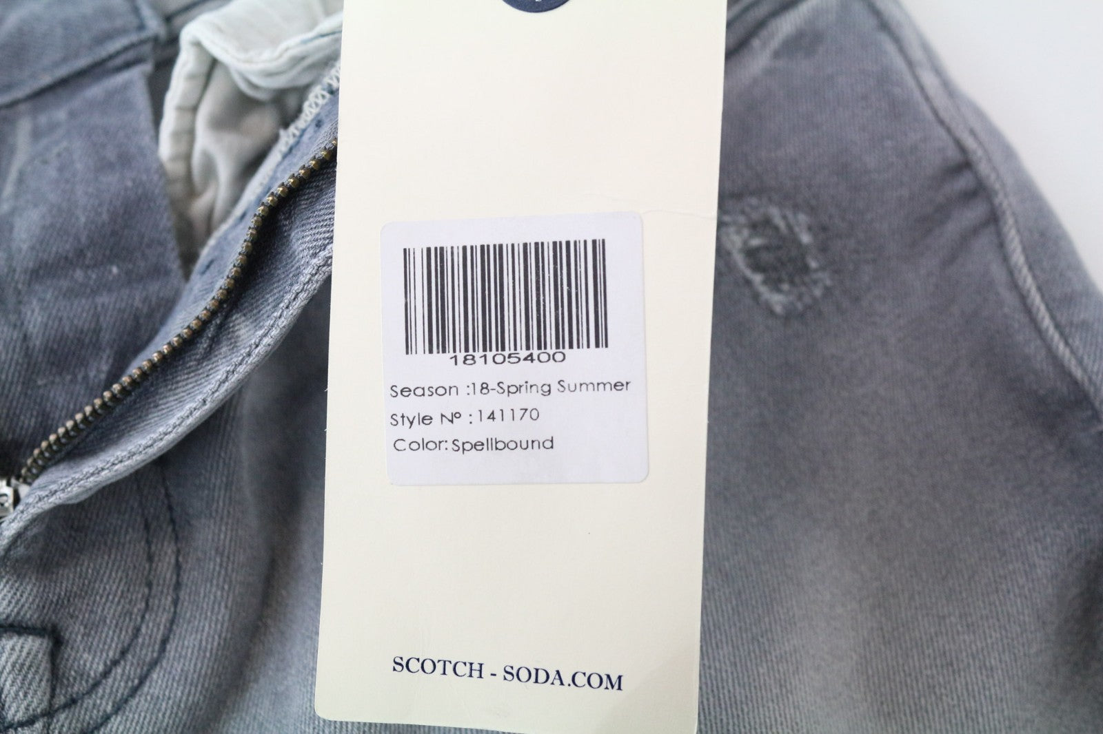 SCOTCH & SODA Dart Men Jeans W32/L32 Super Skinny Fit Distressed Faded Grey