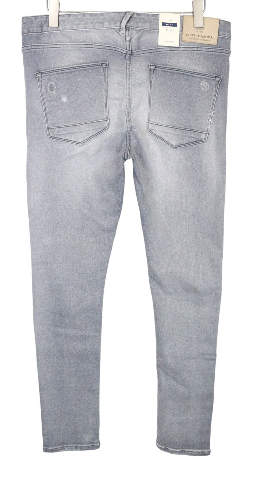 SCOTCH & SODA Dart Men Jeans W32/L32 Super Skinny Fit Distressed Wash Grey