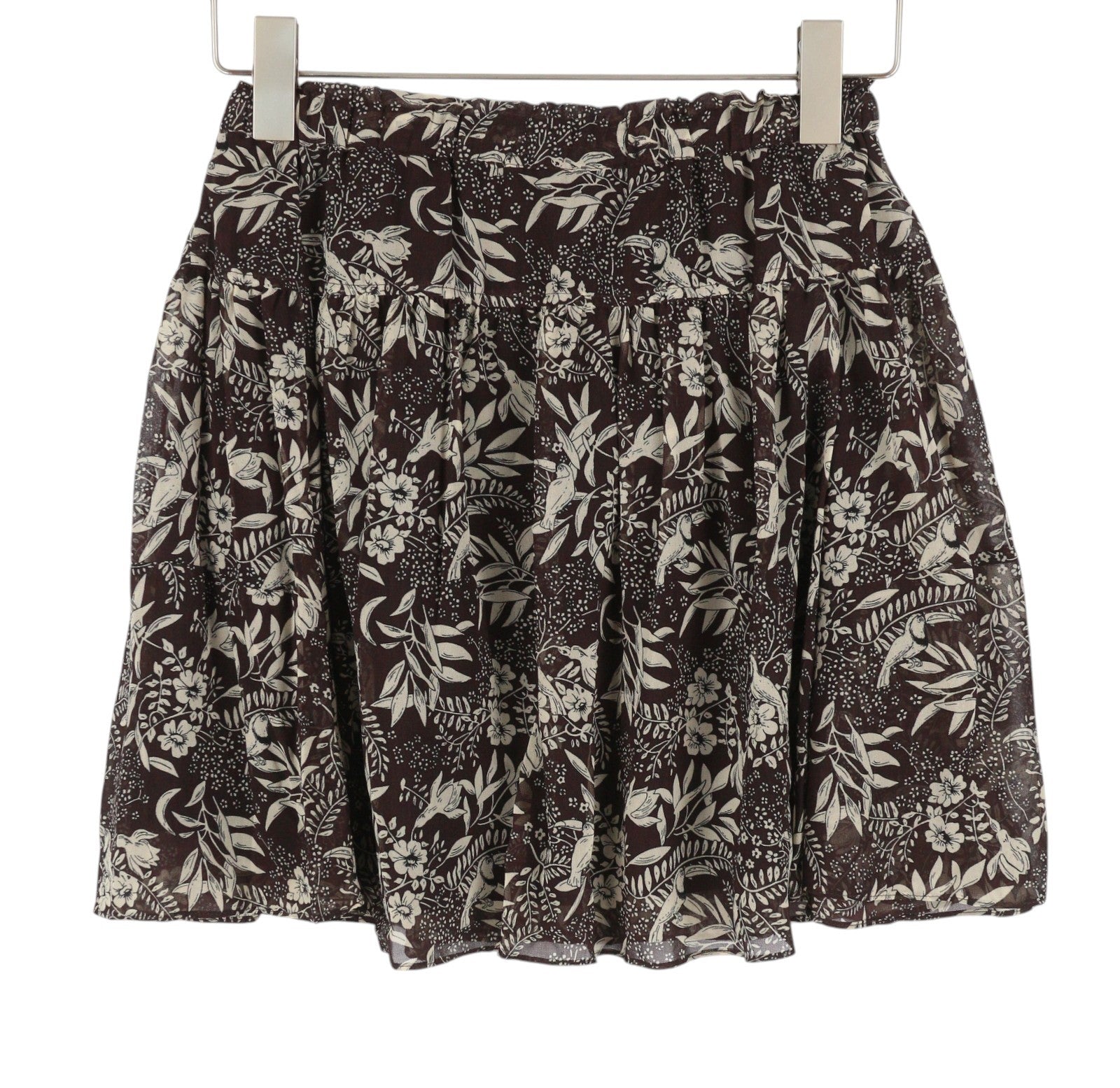 MAISON SCOTCH Women Skirt XS W26 Floral & Leafs Pattern Lined Poolside