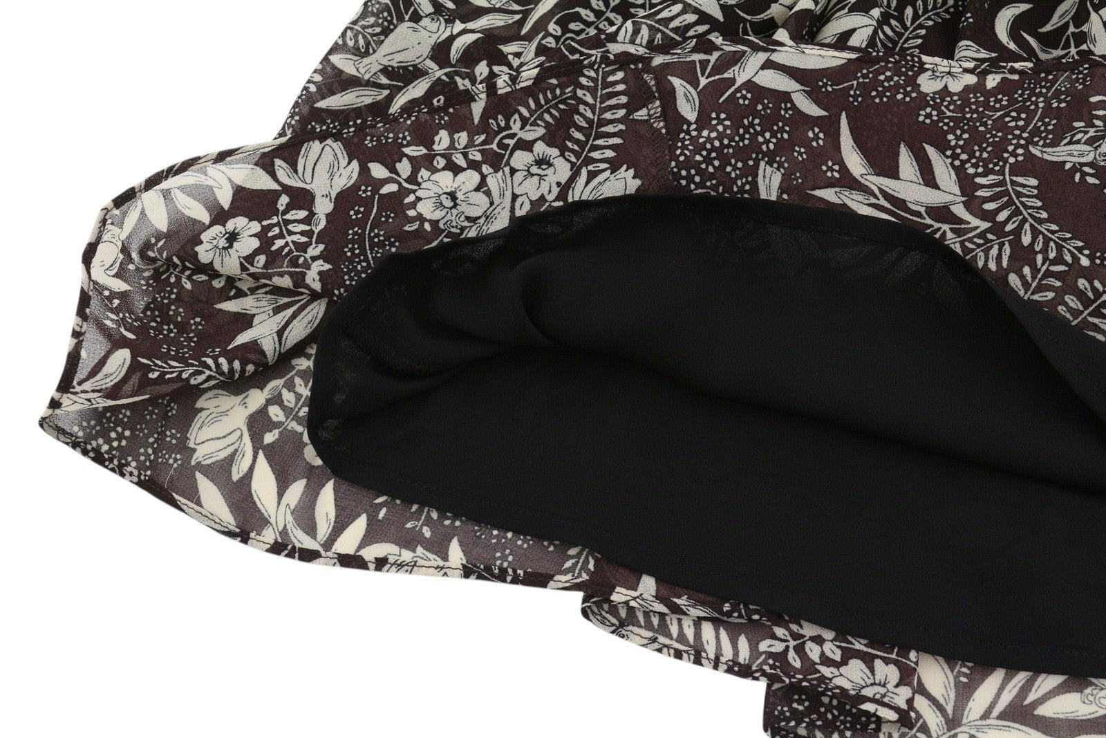 MAISON SCOTCH Women Skirt XS W26 Floral & Leafs Pattern Lined Poolside