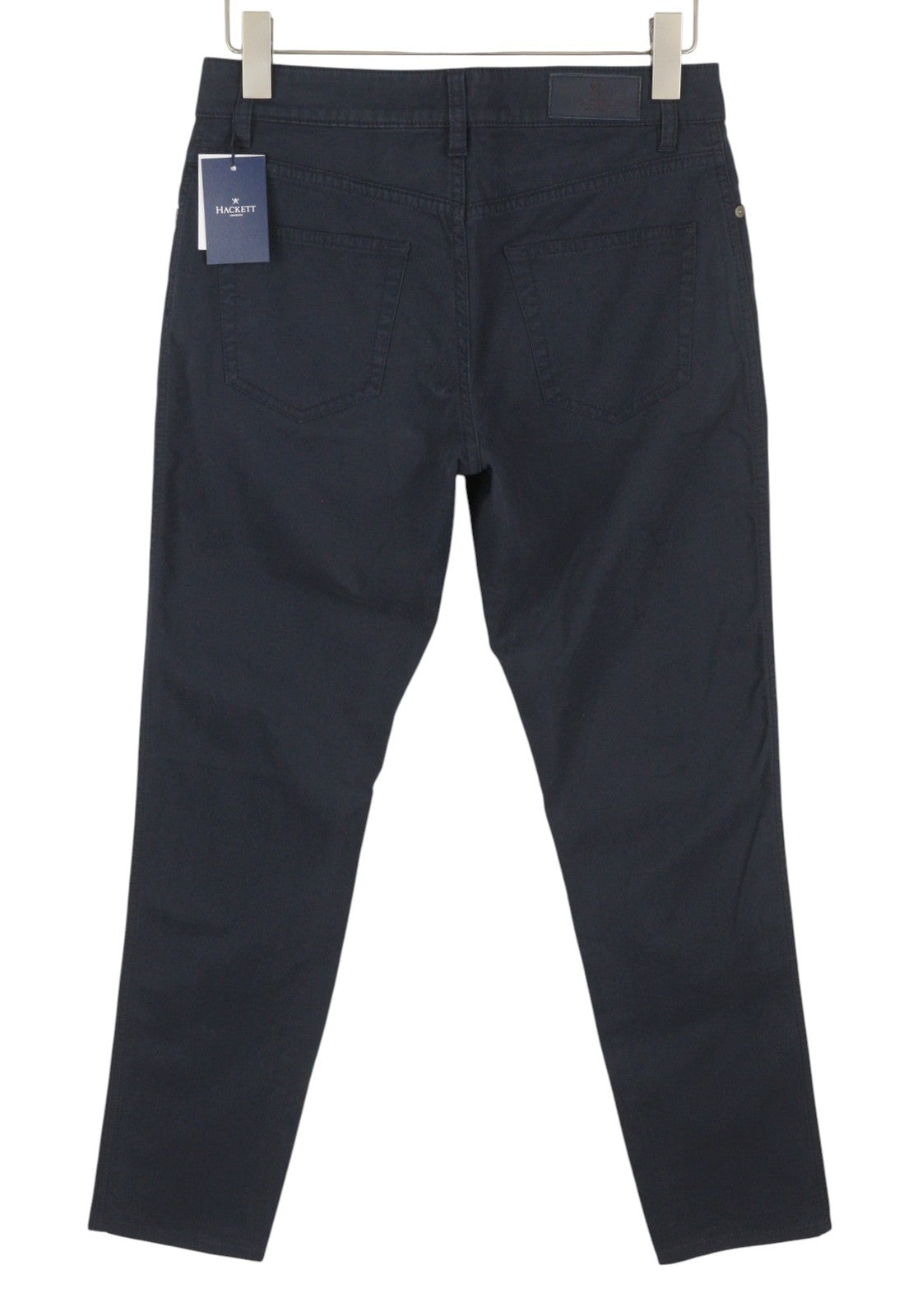 HACKETT Trinity 5 PKT Men Trousers W30 Dark Blue Bespoke Zipper Slim Fit