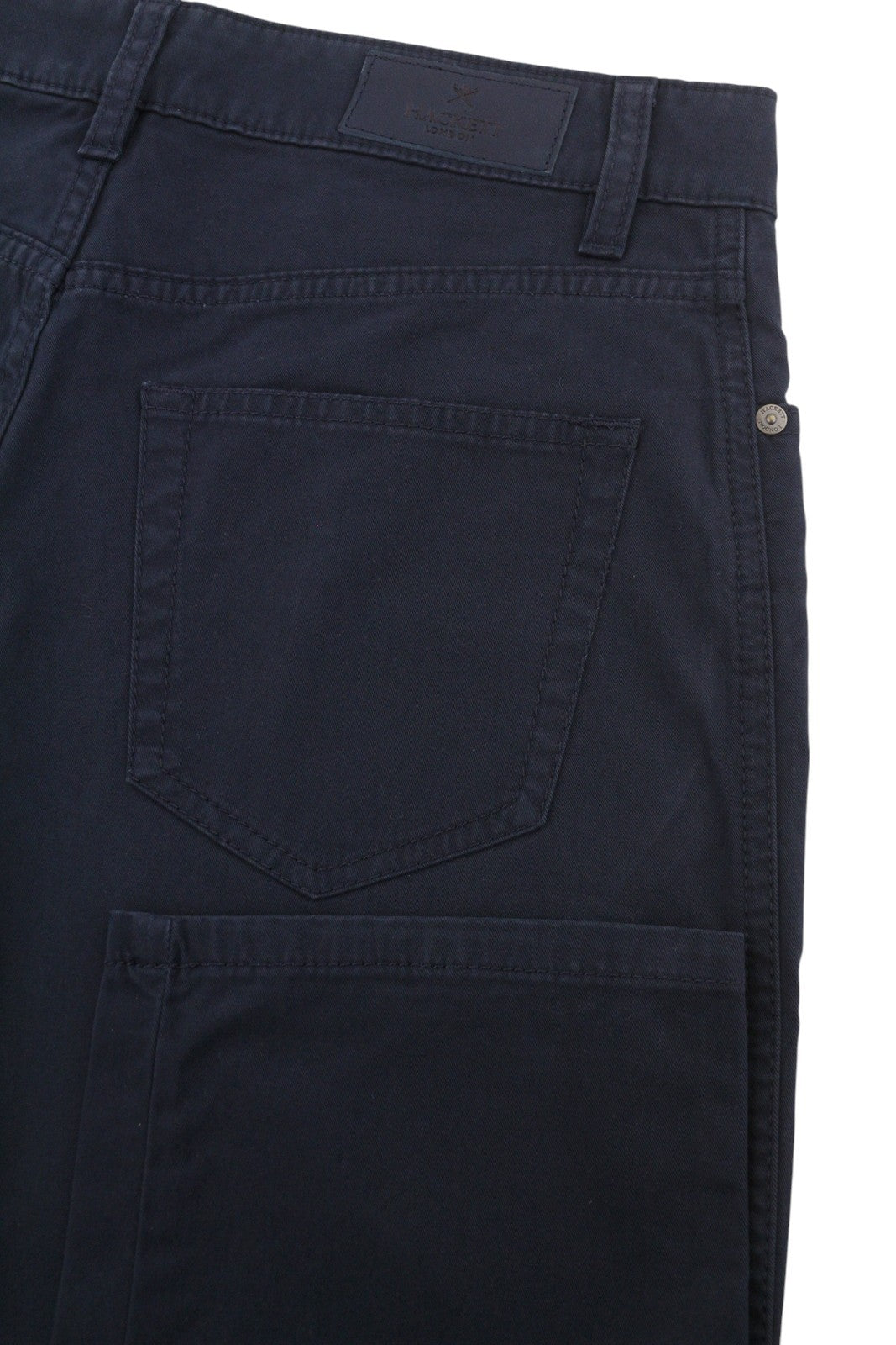 HACKETT Trinity 5 PKT Men Trousers W30 Dark Blue Bespoke Zipper Slim Fit