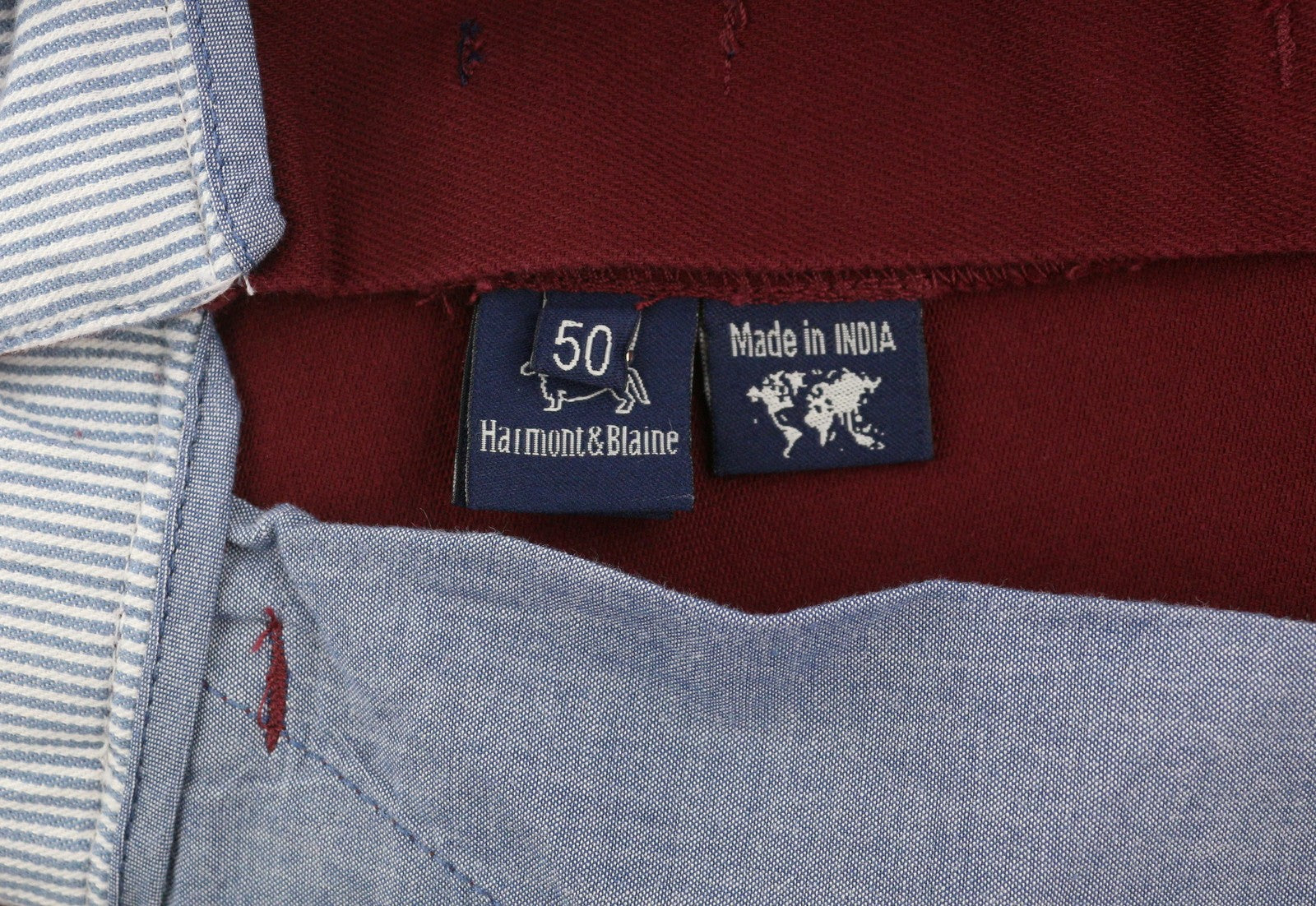 HARMONT & BLAINE Men Trousers 50 W37 Red Narrot Fit Zip Fly Chino