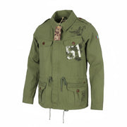 SCOTCH & SODA Men Jacket M Green Patterned Drawstring Waist Lightweight