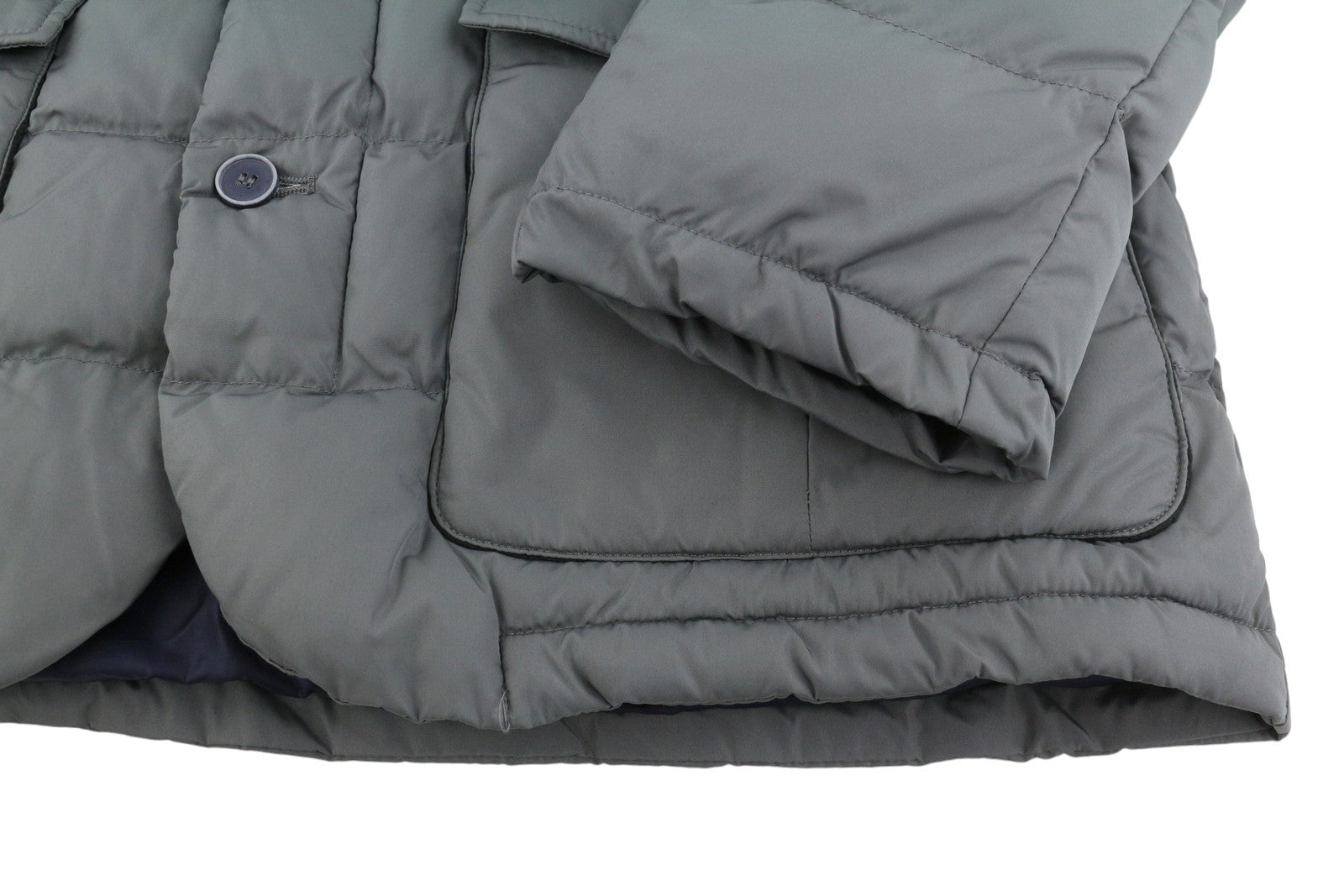 HARMONT & BLAINE Men Jacket L Grey Quilted Padded Button Up Patch Pockets