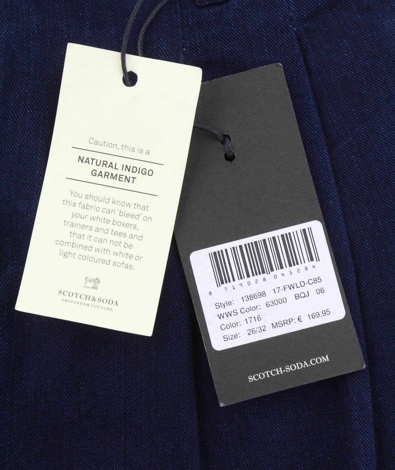SCOTCH & SODA Women Trousers W26/L32 Dark Blue Pleated Turn Up Cropped