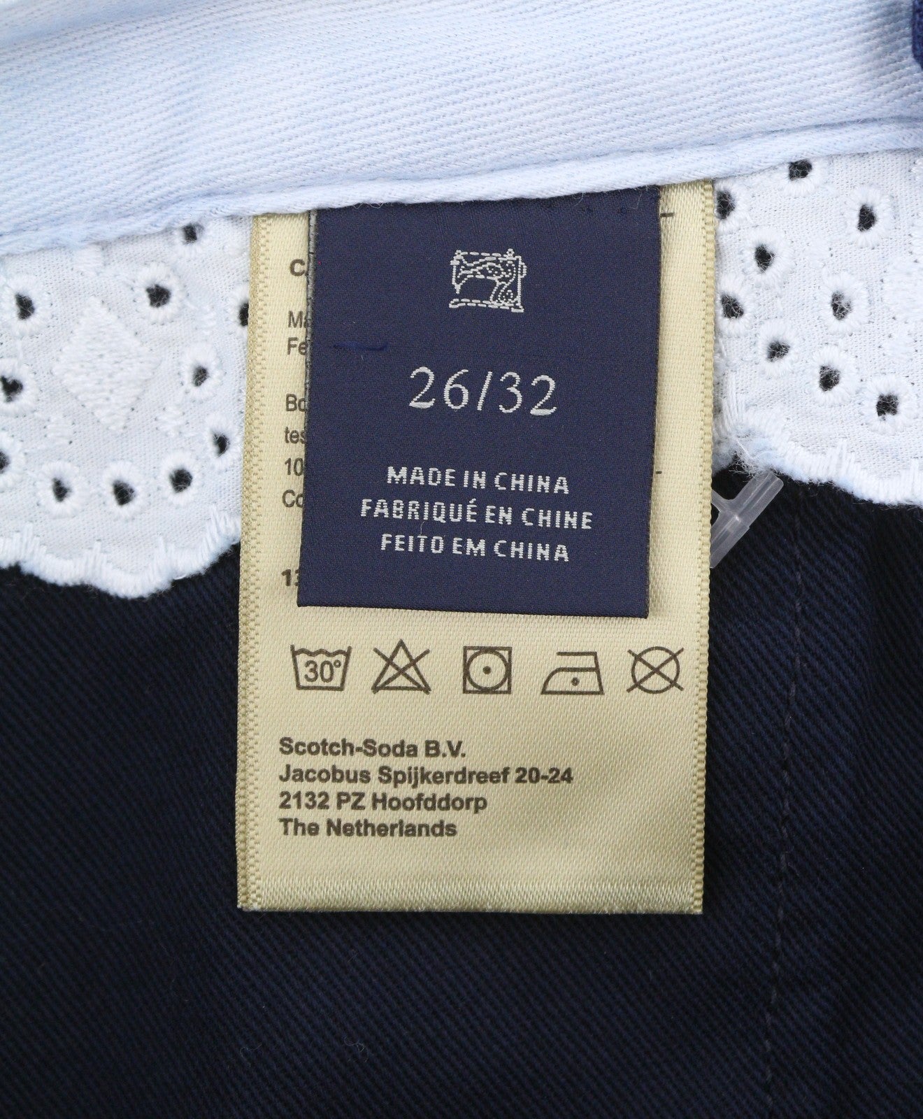 SCOTCH & SODA Women Trousers W26/L32 Dark Blue Pleated Turn Up Cropped