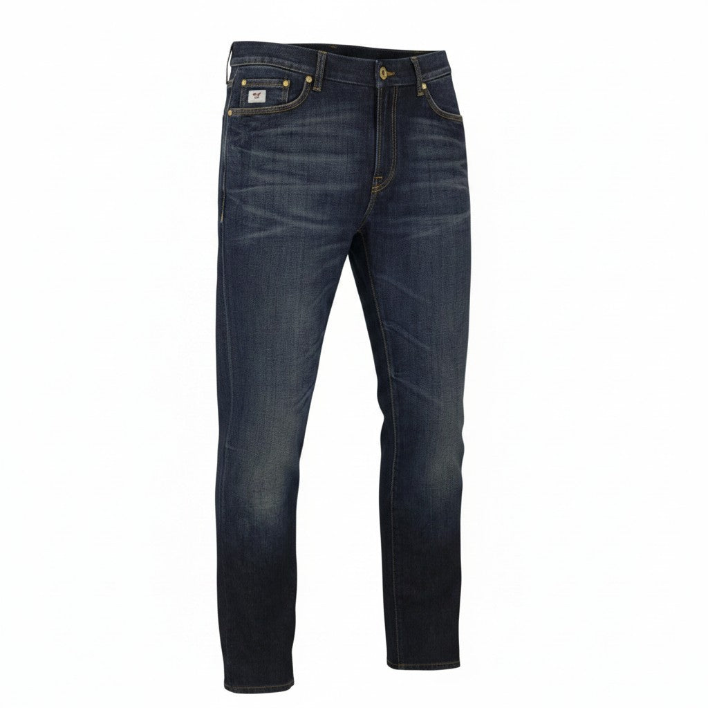 GOOD GENES Men Jeans W29/L34 Blue Whiskers Faded Zip Fly Slim Fit Denim