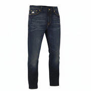 GOOD GENES Men Jeans W29/L34 Blue Whiskers Faded Zip Fly Slim Fit Denim