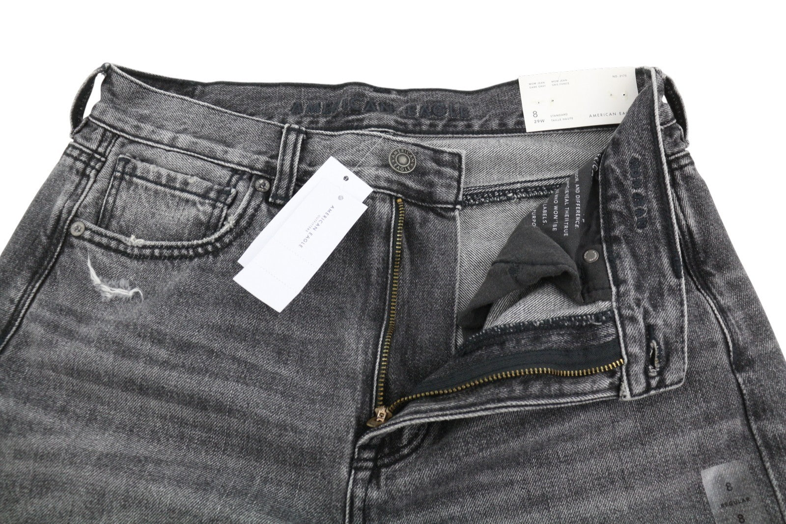 AMERICAN EAGLE OUTFITTERS Mom Women Jeans W29 Dark Grey  Ankle Fit