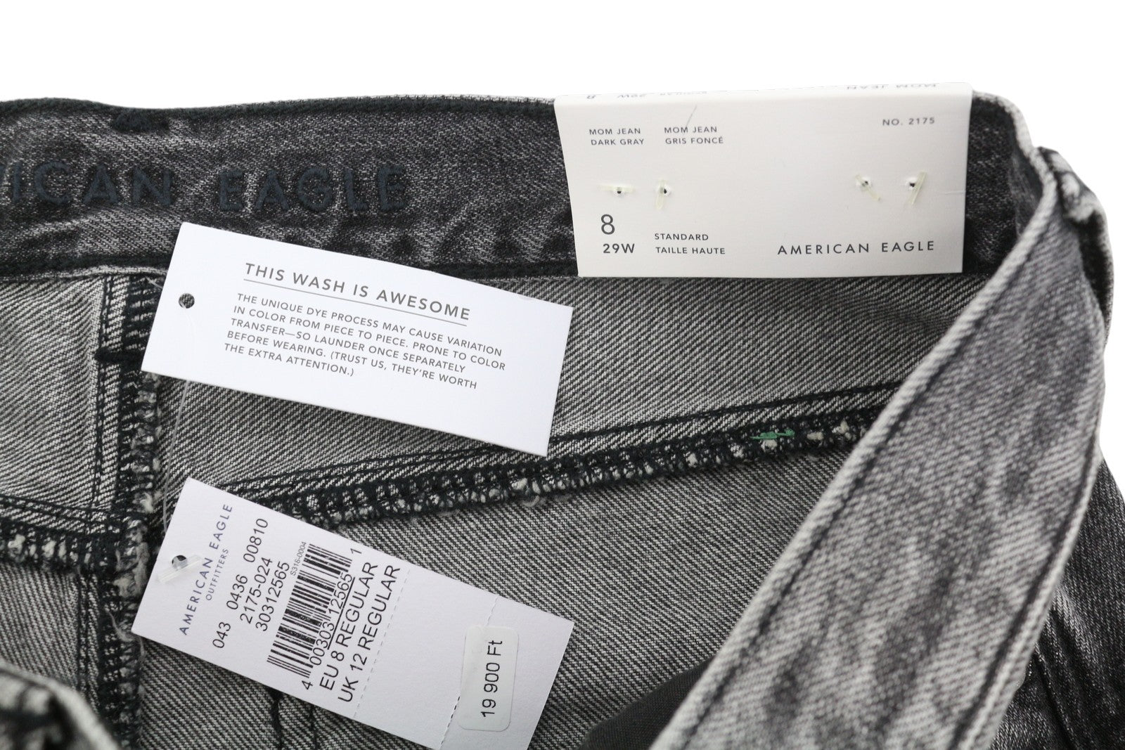 AMERICAN EAGLE OUTFITTERS Mom Women Jeans W29 Dark Grey  Ankle Fit