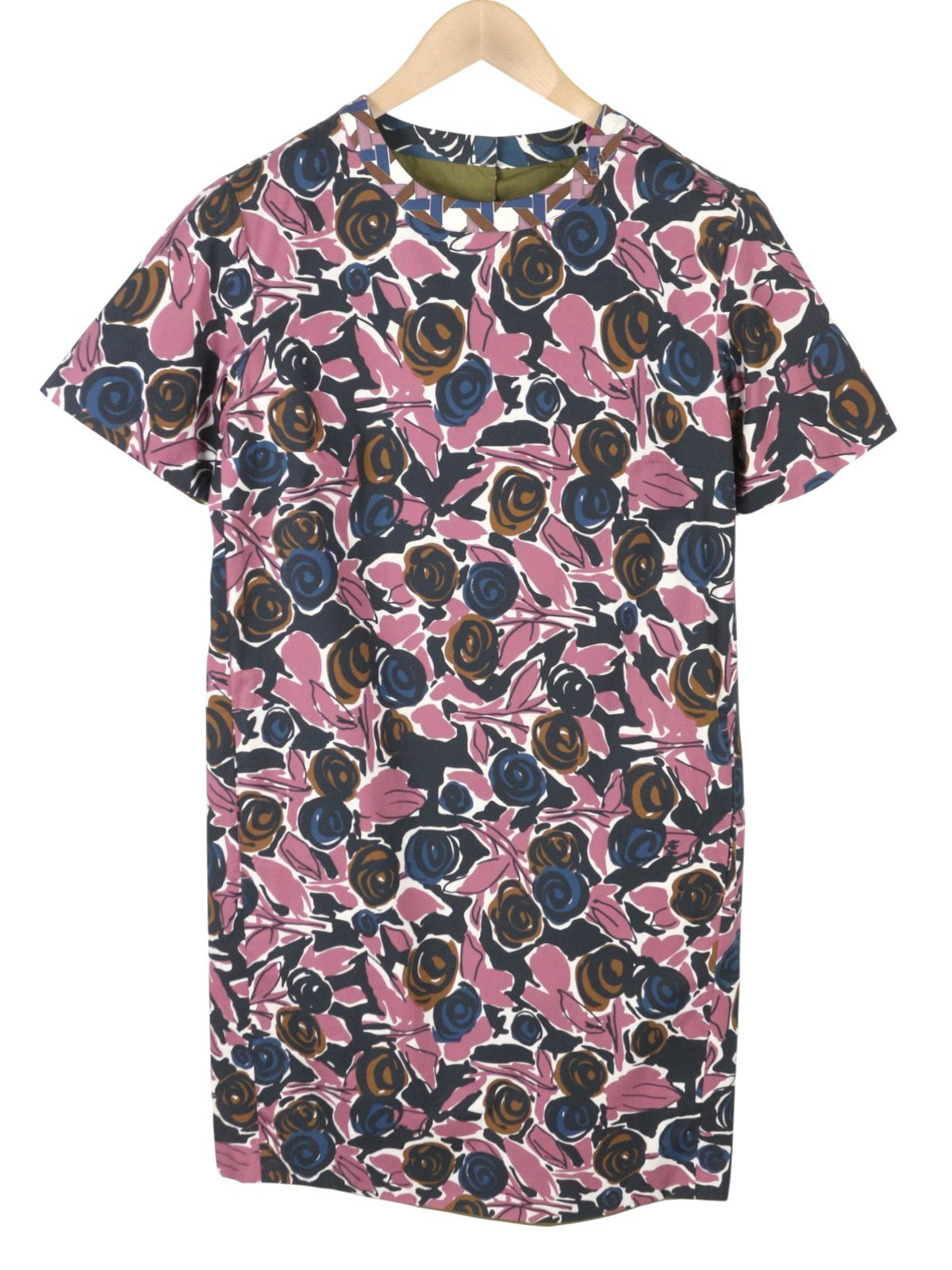 MAX MARA Women Dress EU34 XS Pink Floral Pattern Lined Short Sleeve Midi