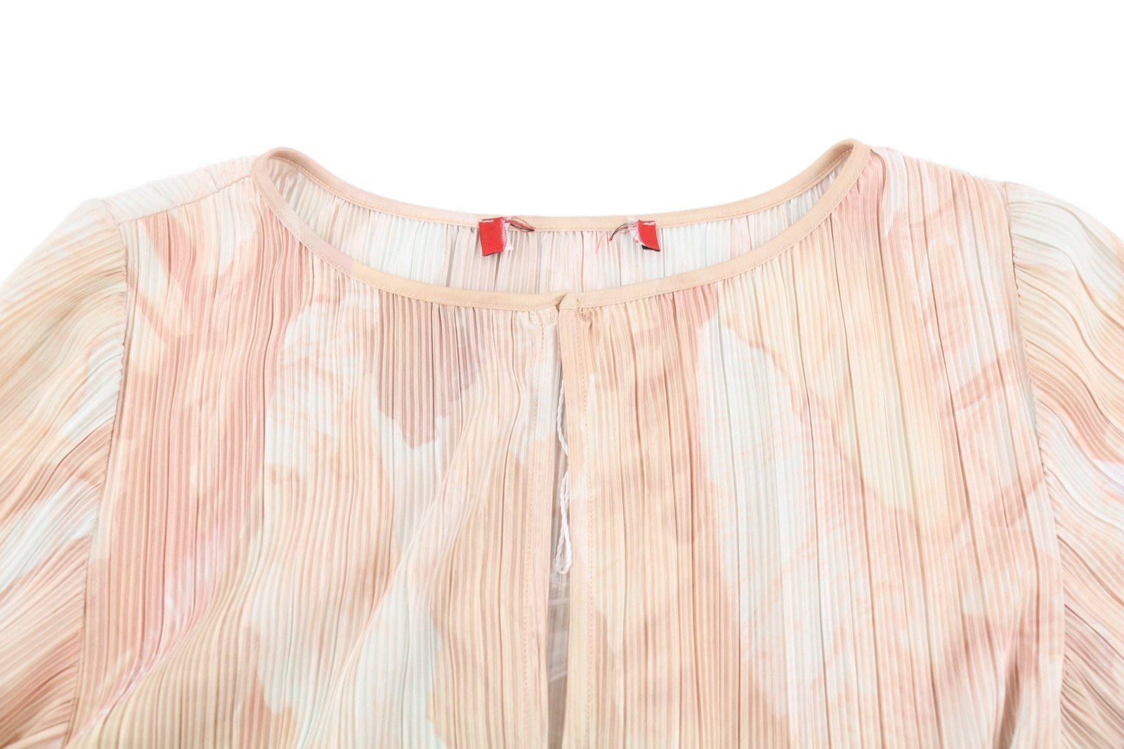 MAX&CO. Women Dress M Light Pink Textured Belted Short Sleeve Midi