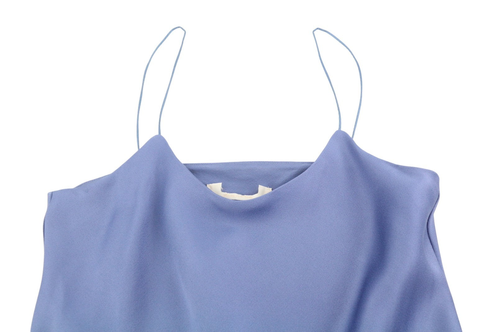 MAX MARA Women Blouse EU38 Blue Spaghetti Strap Glossy Look Lined