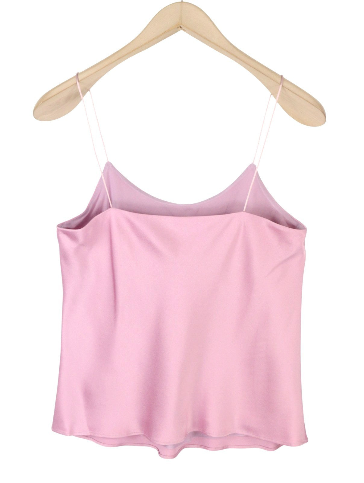 MAX MARA Women Blouse EU42 Pink Spaghetti Strap Gloss Finish Lined