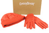 Orange Viscose Gloves & Hat Set