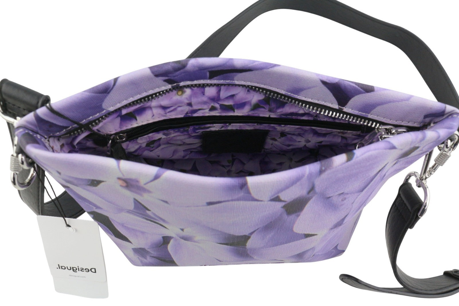 DESIGUAL Bols Imperial Patch Calpe Women Bag OS Purple Flower Print Crossbody
