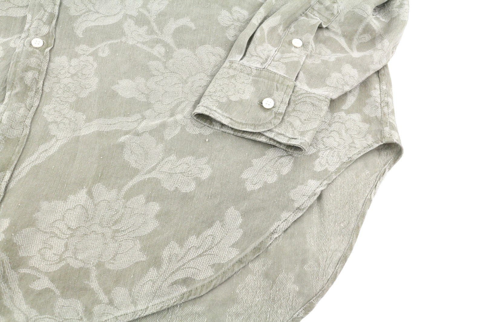 R13 Jumbo Shirtdress Women Dress XS/S Olive Floral Linen Blend Loose PS26