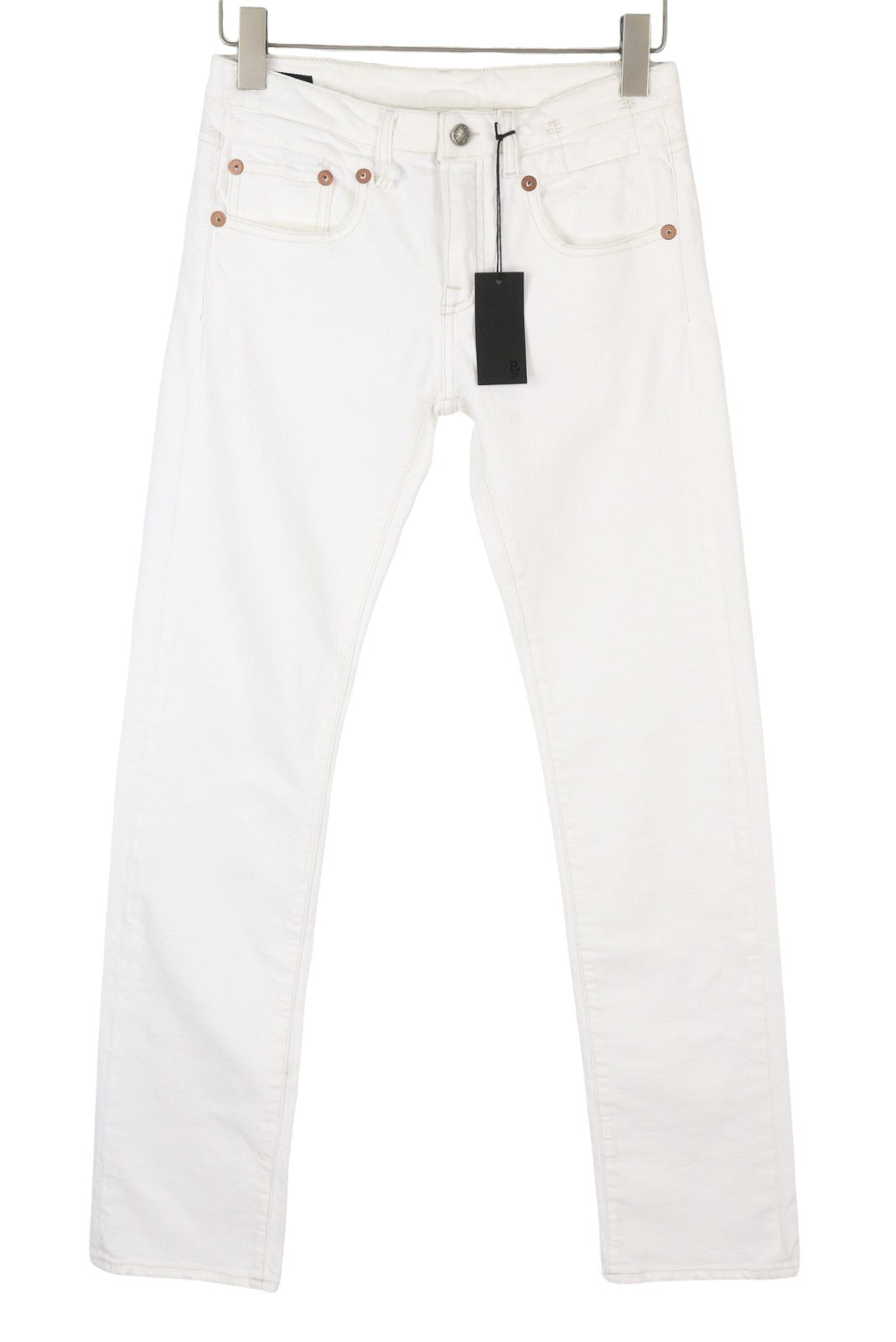 R13 Toby Boy Women Jeans 26 Aerin White Stretch Low Rise Slim Zip Fly