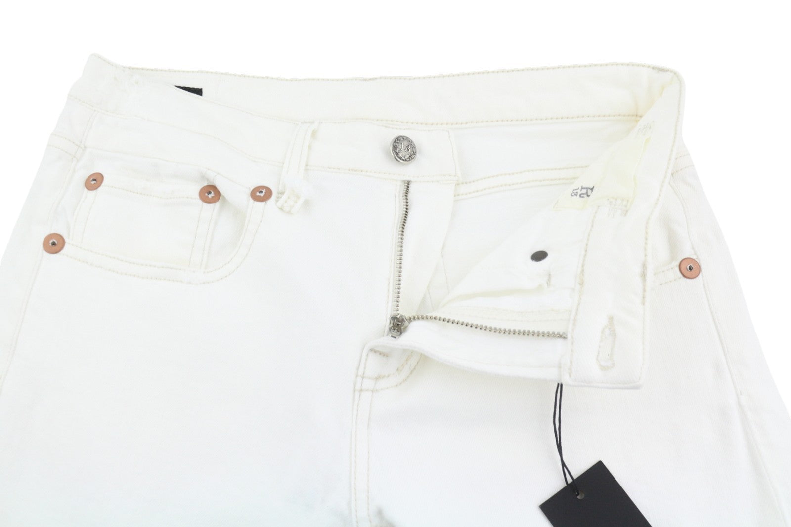 R13 Toby Boy Women Jeans 26 Aerin White Stretch Low Rise Slim Zip Fly