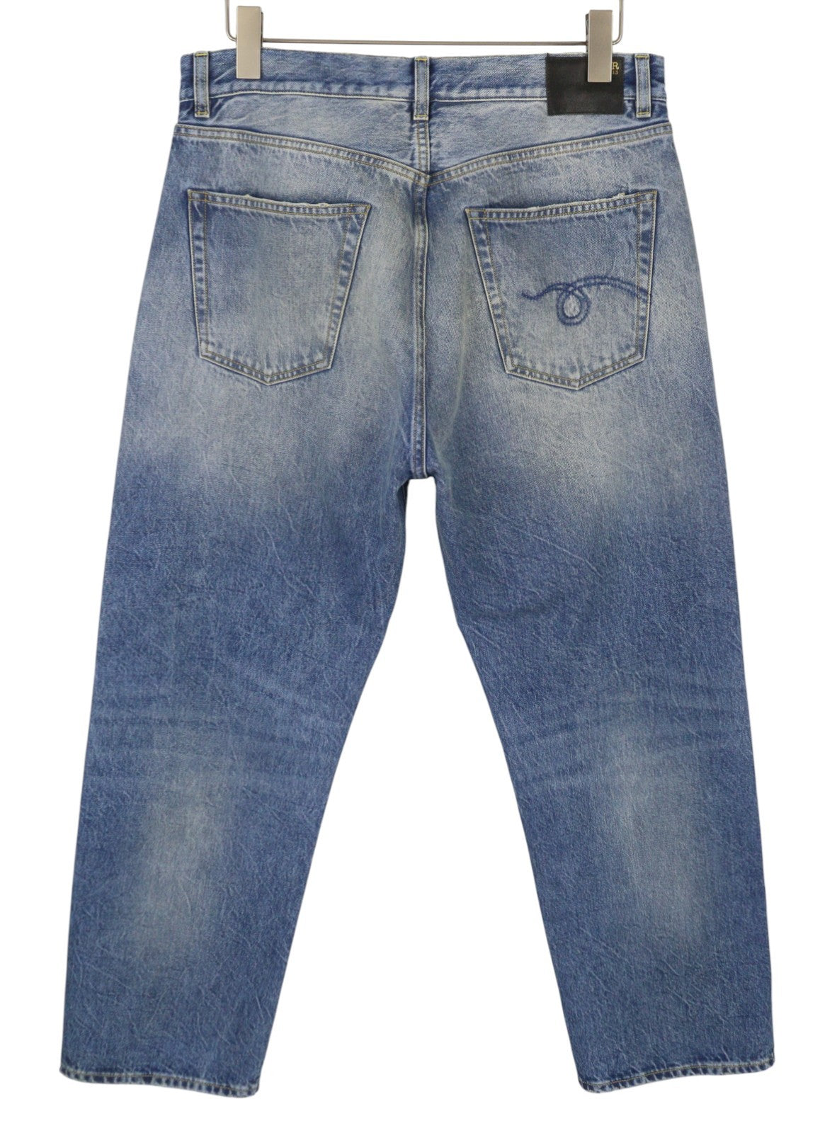 R13 Cuffed X-BF Women Jeans 29 Jasper Blue Faded Whisker Crop