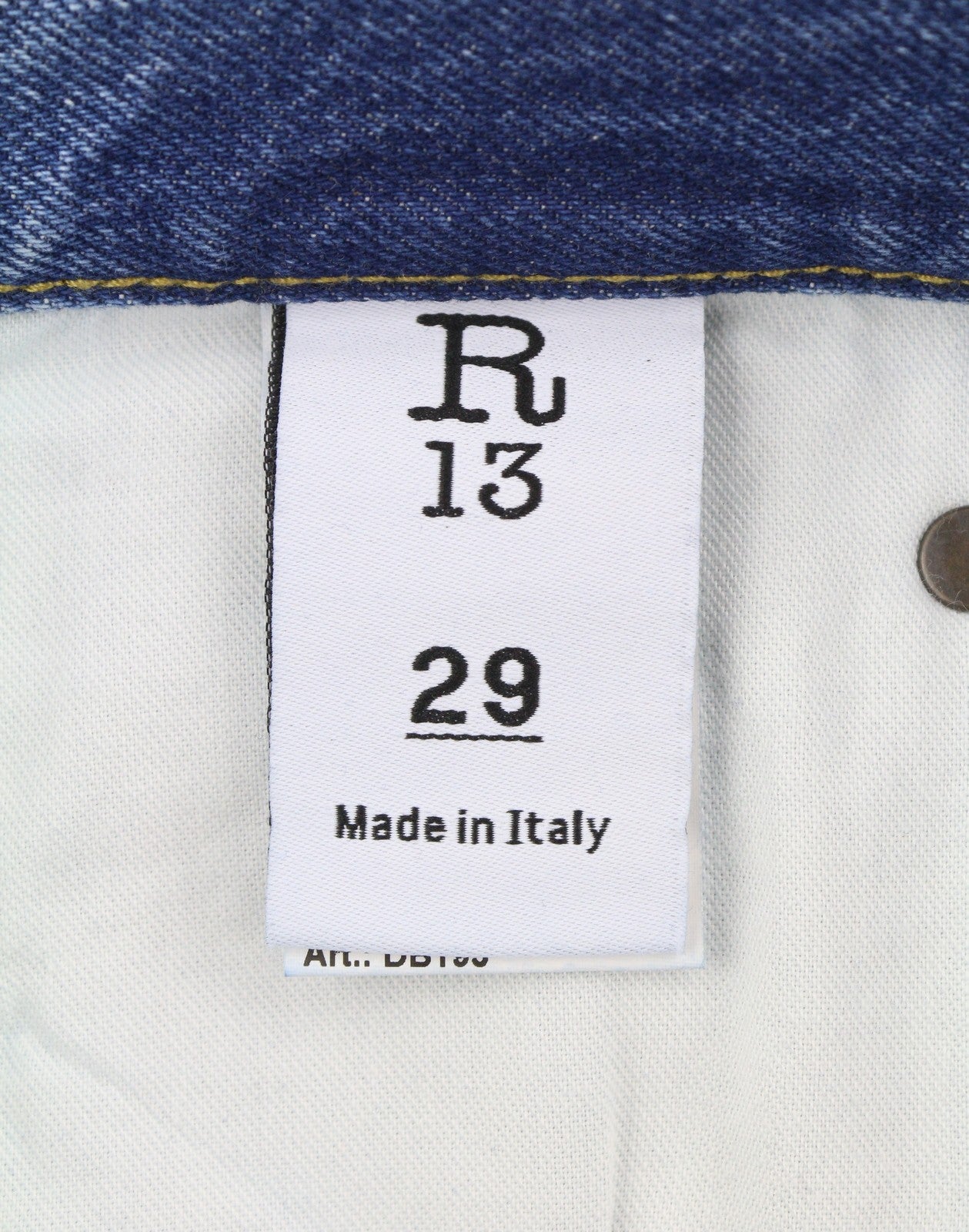 R13 Cuffed X-BF Women Jeans 29 Jasper Blue Faded Whisker Crop
