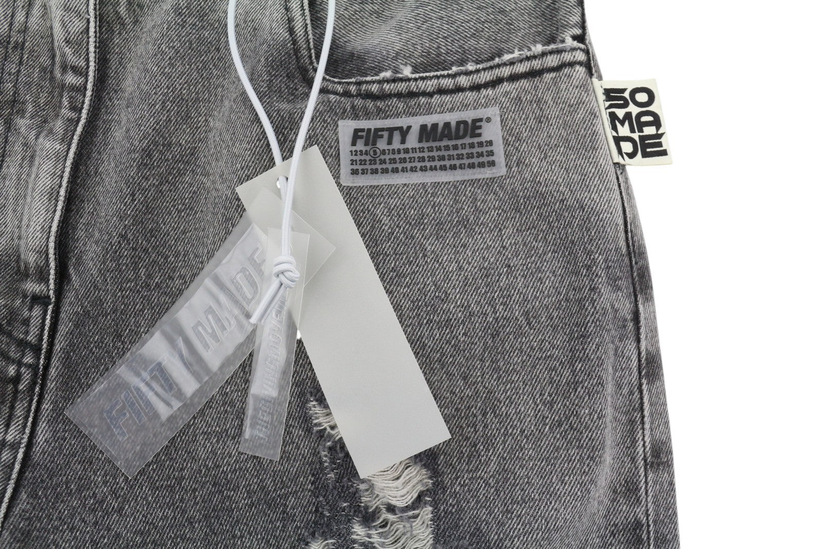 THE GIVING MOVEMENT Fifty Made Women Jeans W30 Grey Ripped Limited Edition