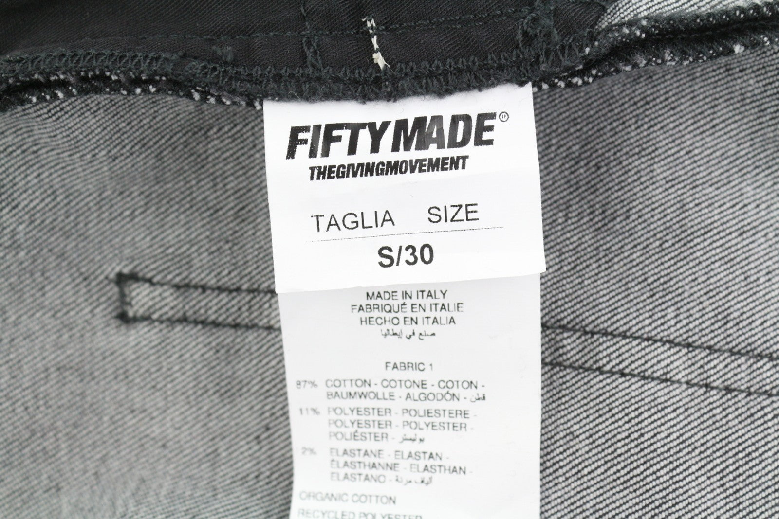 THE GIVING MOVEMENT Fifty Made Men Jeans W30 Ripped Skinny Limited Edition