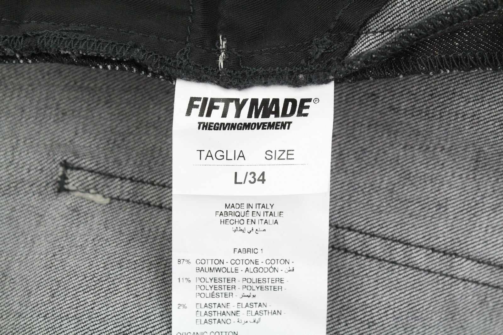 THE GIVING MOVEMENT Fifty Made Men Jeans W34 Ripped Skinny Limited Edition